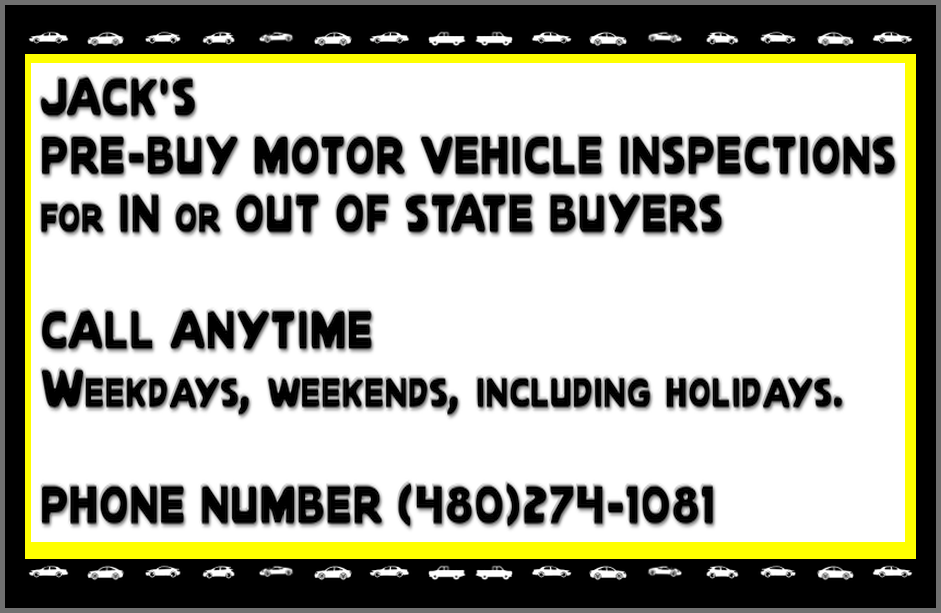 Pre Buy Vehicle Inspections, Mesa