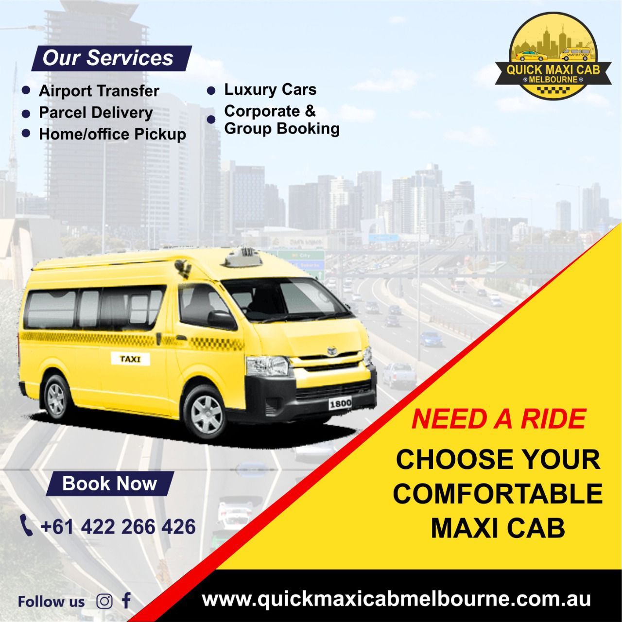 Quick Maxi Cab Melbourne | Airport Maxi Cab Melbourne