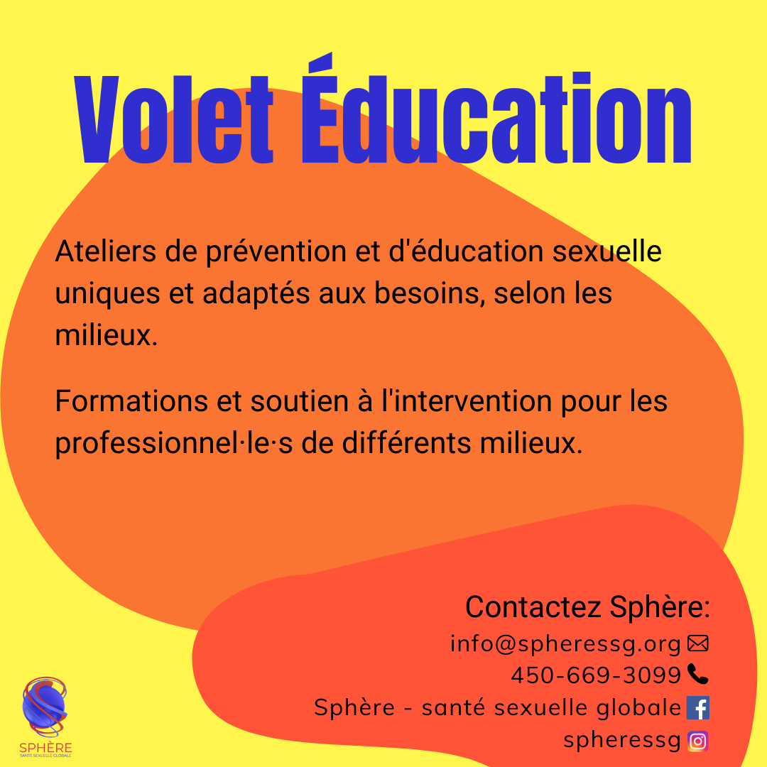Sphère – Santé sexuelle globale Laval Volet Éducation
