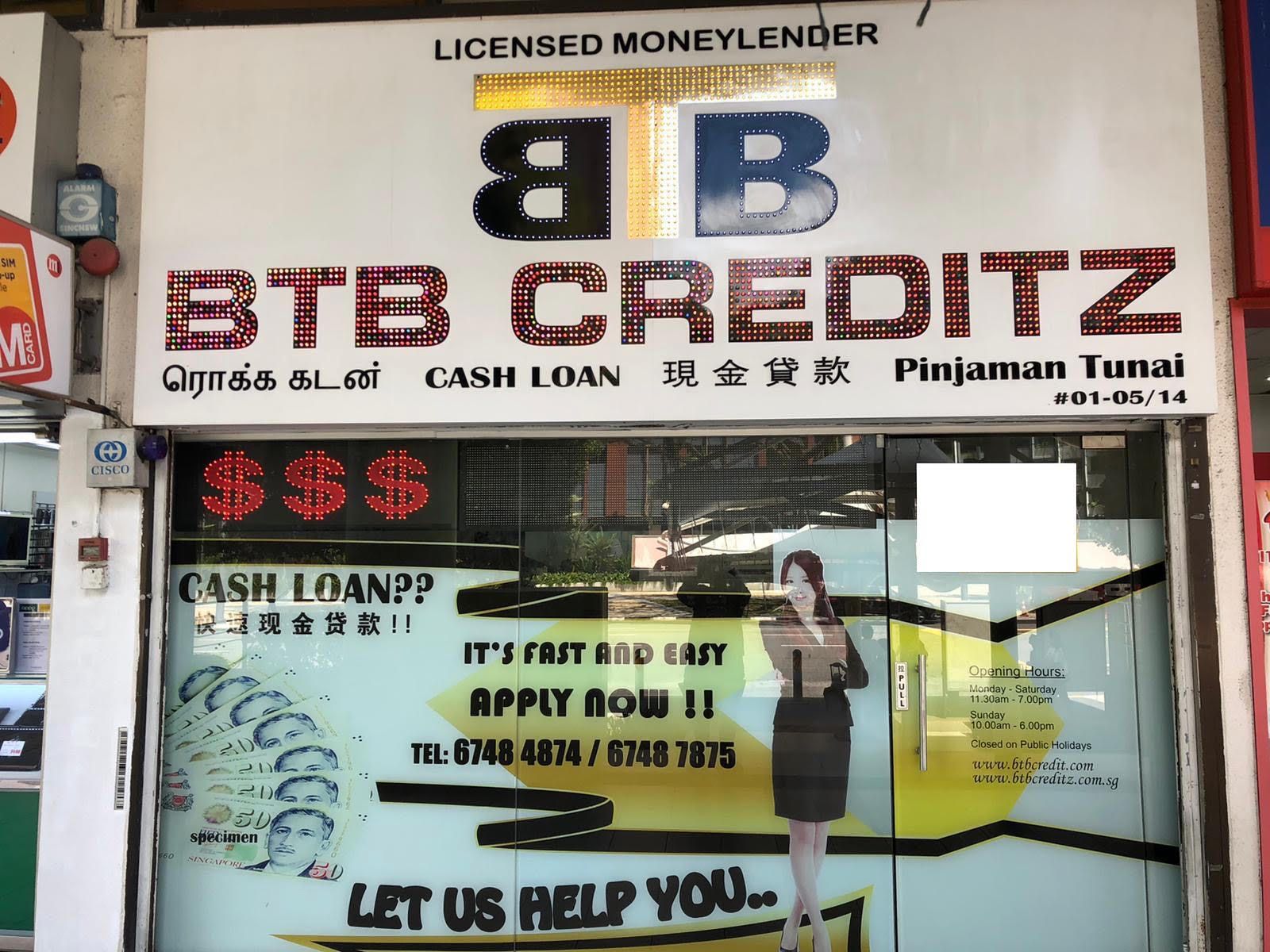 BTB Creditz Pte Ltd BTB CREDITZ | Licensed Moneylender | Paya Lebar Paya Lebar | Geylang BTB Creditz Pte Ltd