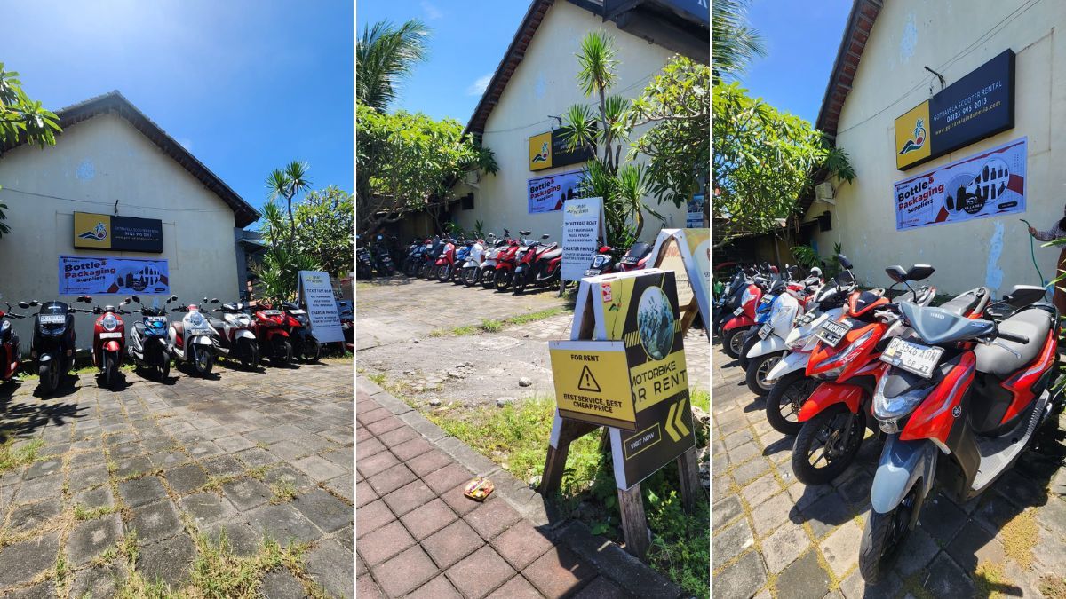 Alquila una moto en Bali con GoTravela Scooter Rental Kuta. Scooters automáticos en perfecto estado para alquiler diario o semanal. Incluye casco y chubasquero gratis, entrega disponible en Kuta, Seminyak, Canggu, Ubud y Denpasar.
 Alquila una moto en Bali con GoTravela Scooter Rental Kuta. Scooters automáticos en perfecto estado para alquiler diario o semanal. Incluye casco y chubasquero gratis, entrega disponible en Kuta, Seminyak, Canggu, Ubud y Denpasar.