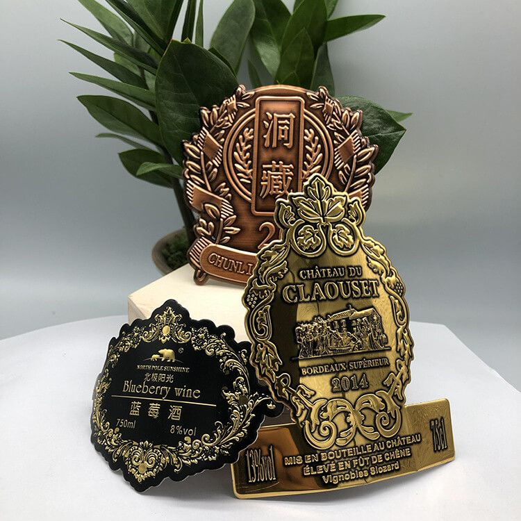 Custom metal wine labels 