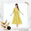 Yellow Floral Print Cotton Anarkali Kurta - Buy Designer Anarkali Suits for Women Online