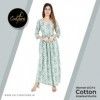 Green Floral Print Cotton Anarkali Kurta - Buy Designer Ethnic Wear Online at Best Price