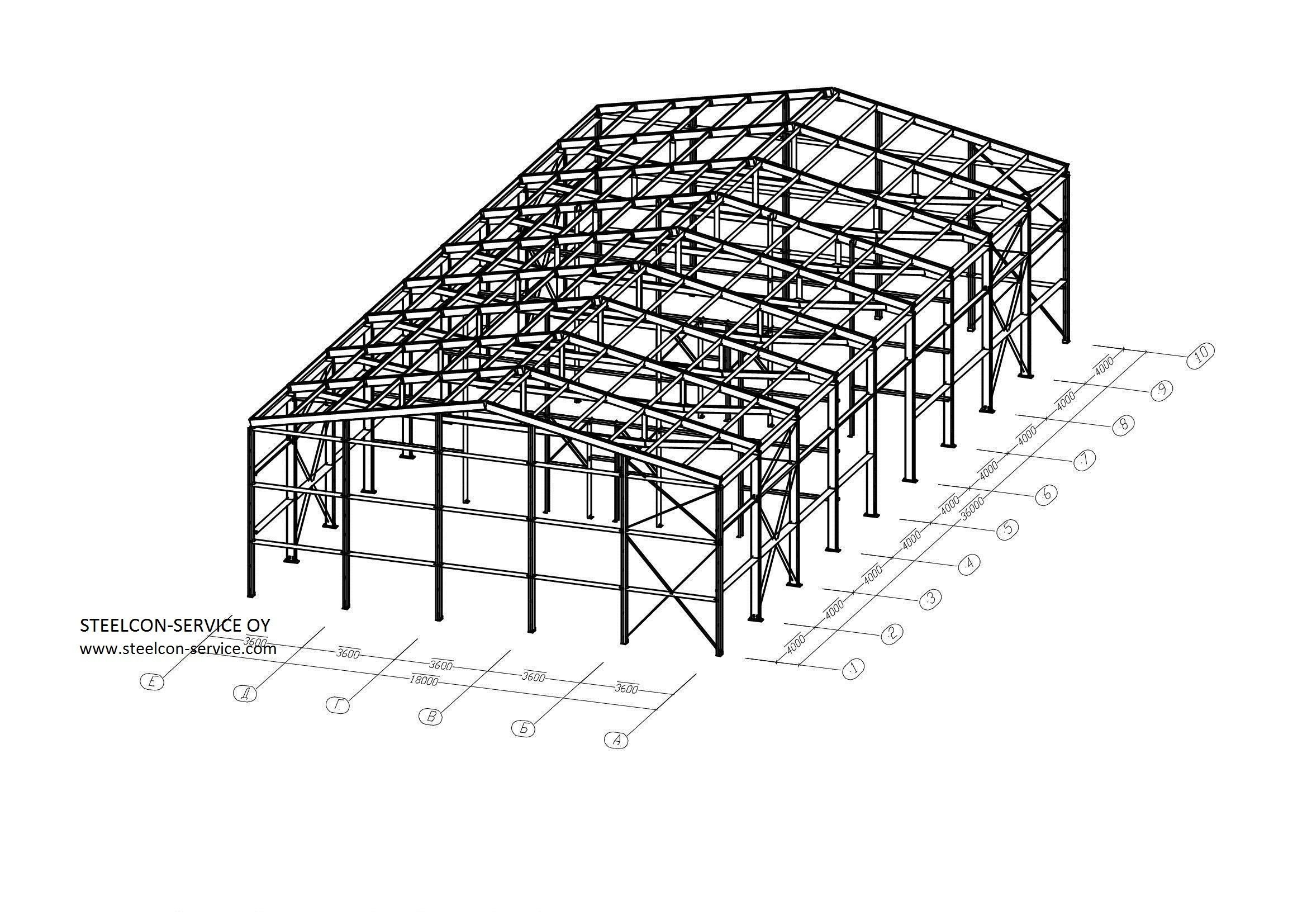 frame steel halls,welded steel construction, hook container