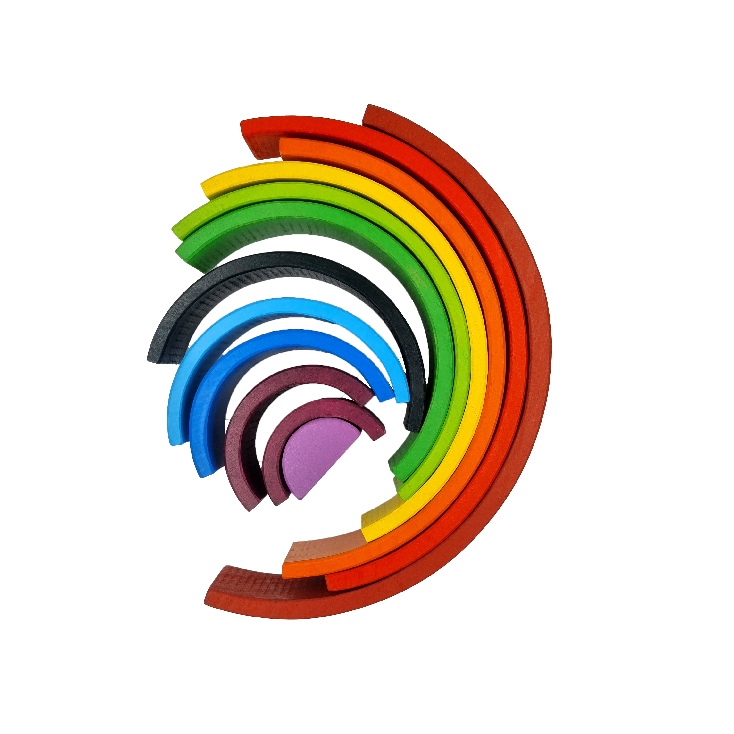 GrapplerTodd |12 Piece Rainbow Stacker Fun Wooden Stacking and Plugging Toy for Toddlers 