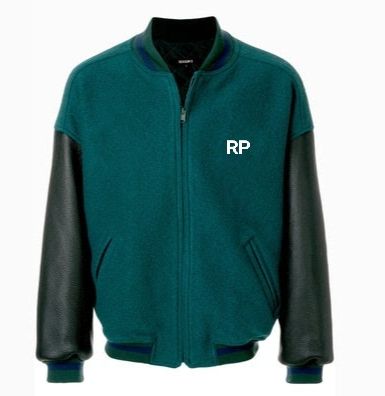 Baseball Letterman Jackets with original leather sleeves and custom design on it.