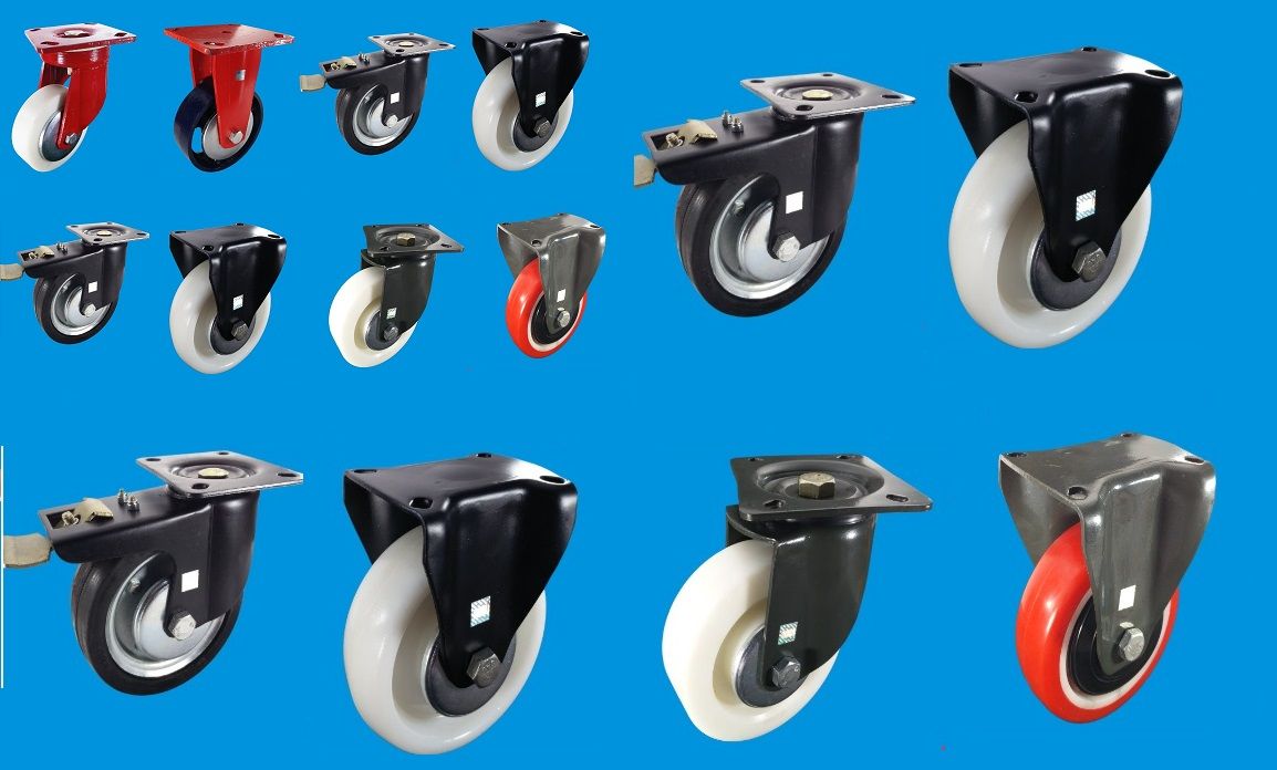 Jindal Caster, Plasto Rubber, Pioneer spring caster wheel, spring loaded caster 