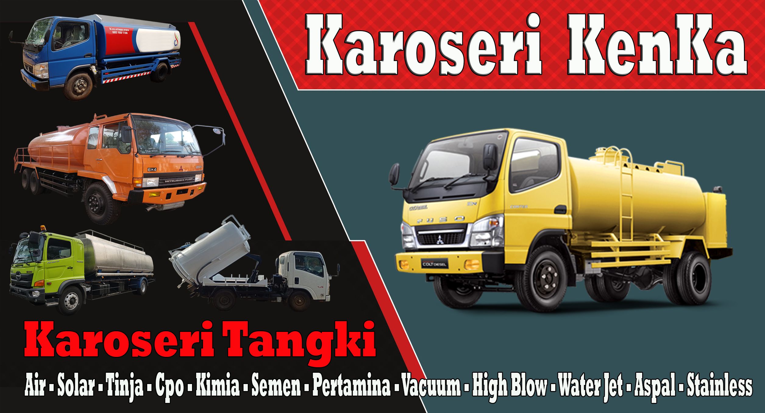 Karoseri Tangki - Mixer - Sky Lift - Towing