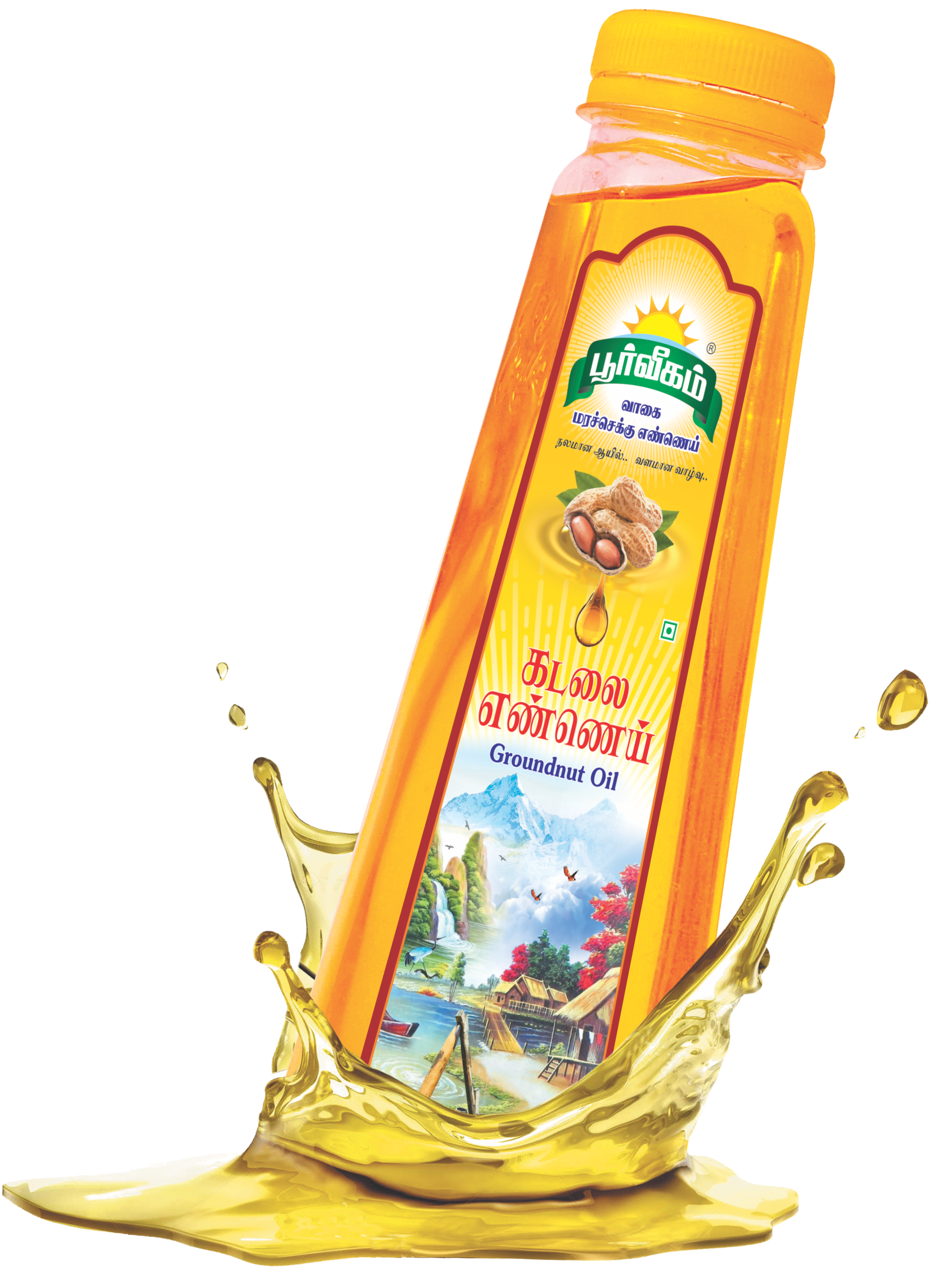 Poorvigam Wood Pressed Groundnut Oil (1 LTR)