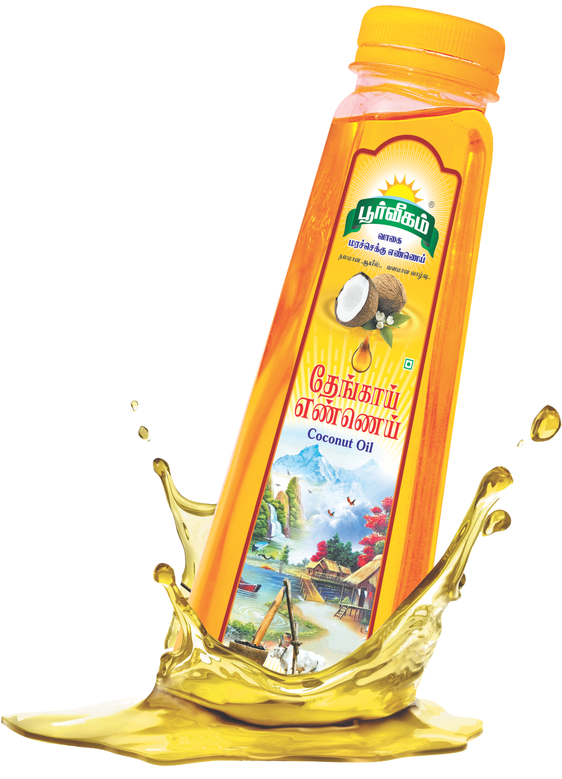 Poorvigam Wood Pressed Coconut Oil (1 LTR)