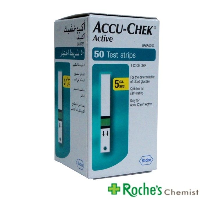 Accu-Chek Active Blood Glucose Test Strips 1 X 50 For Diabetes 