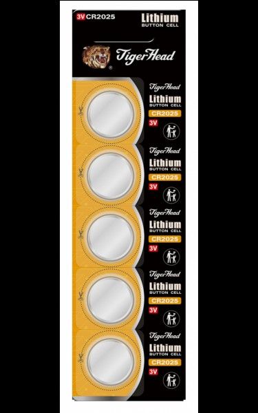 Tiger Head Cr2016 Cr2025 Cr2032 Lithium Button Cell Batteries 0% Mercury 3v Battery Manufacturer