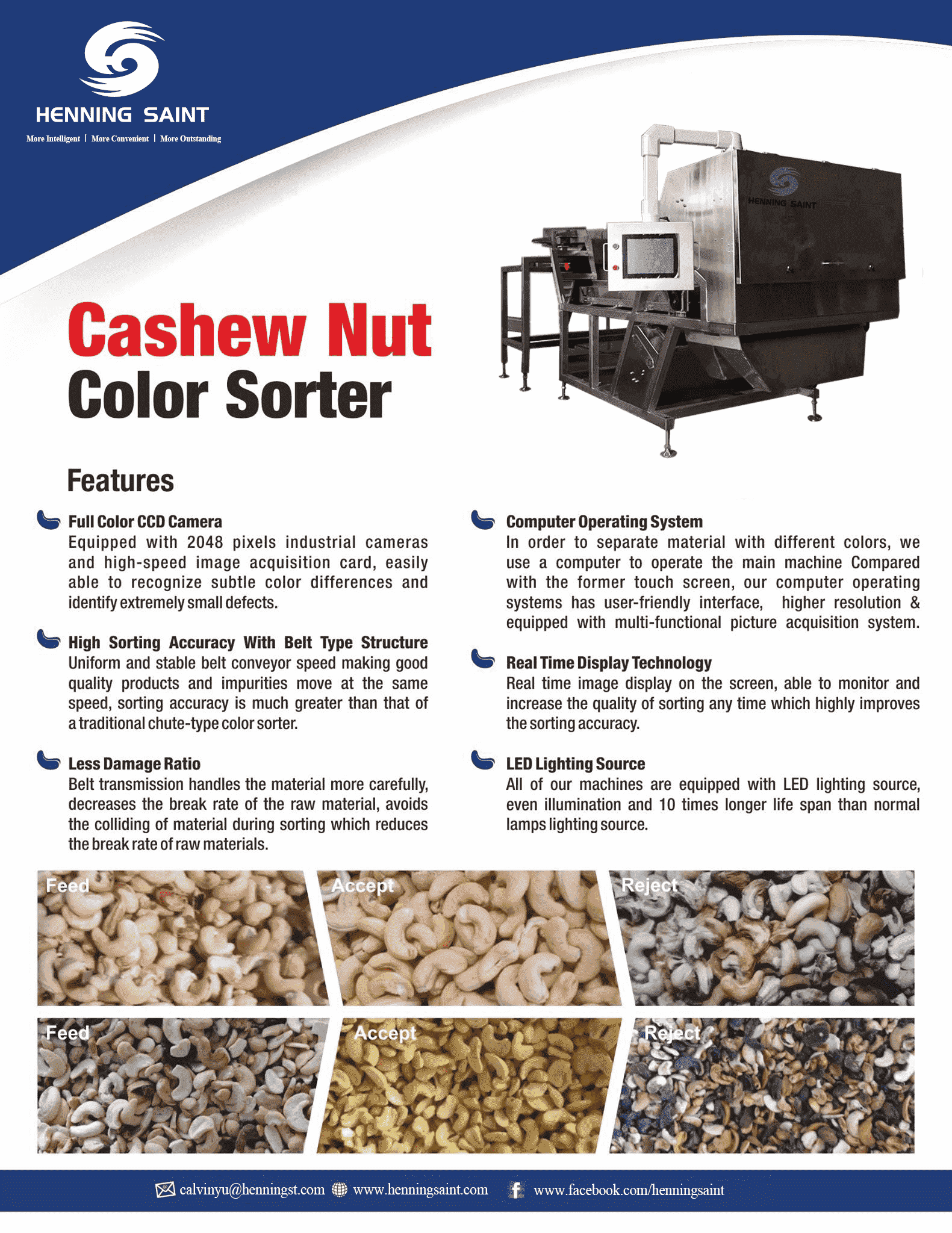 Henning Saint cashew color sorter 