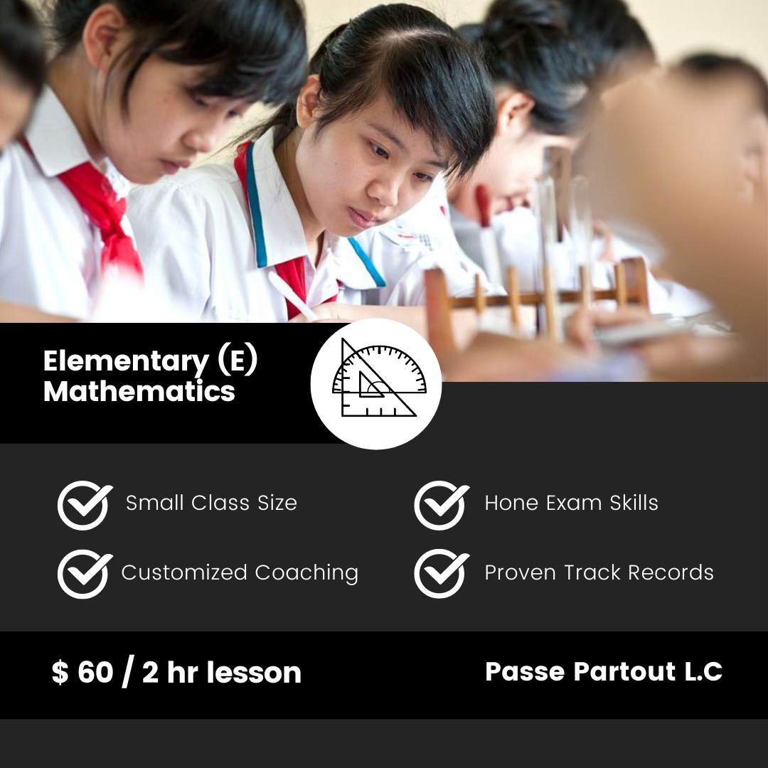 Elementary Mathematics (E Math) Tuition