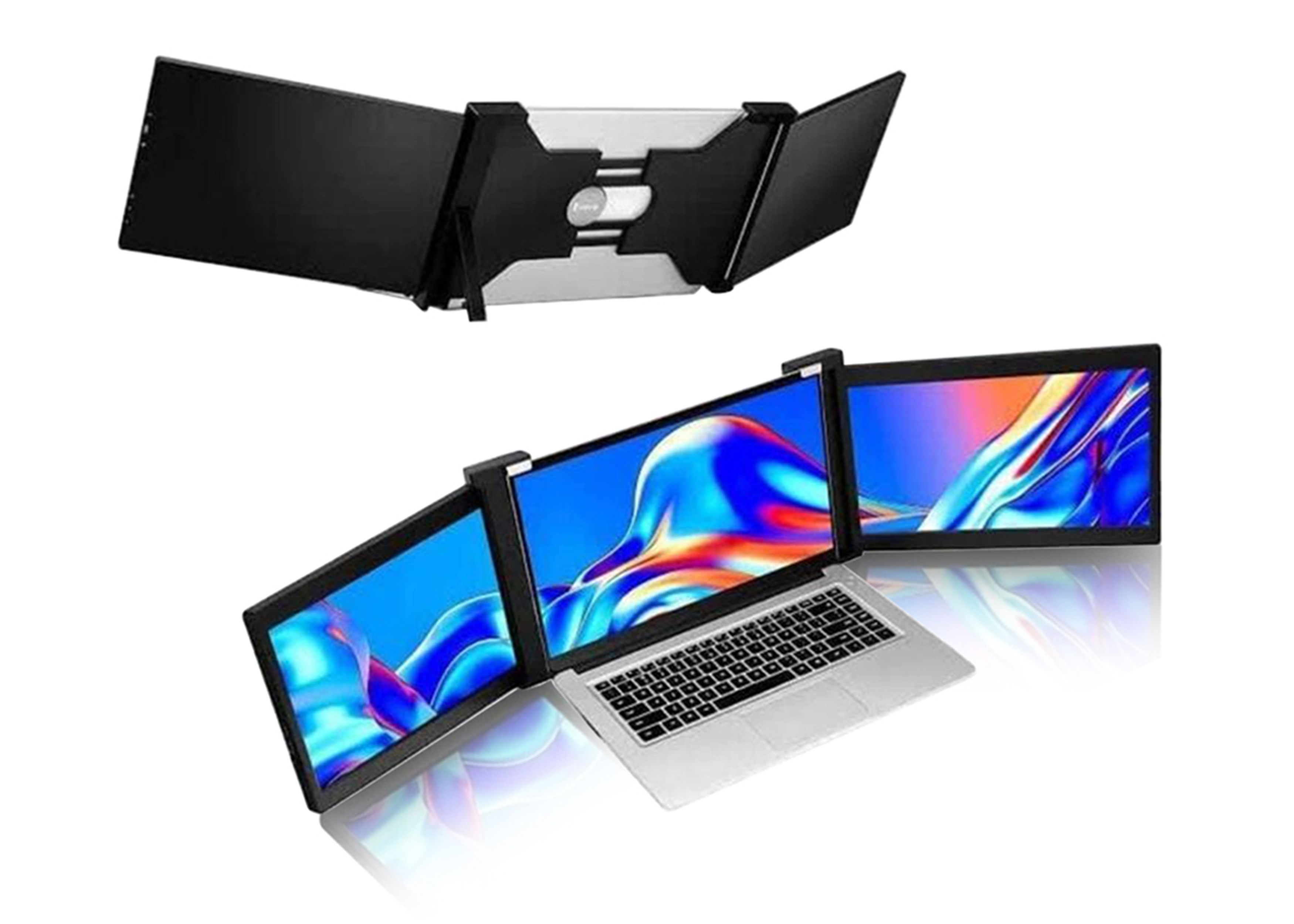 Triple Portable Monitor for Laptop, 15.6 Inch Full HD IPS Display, USB Type-C and HDMI C