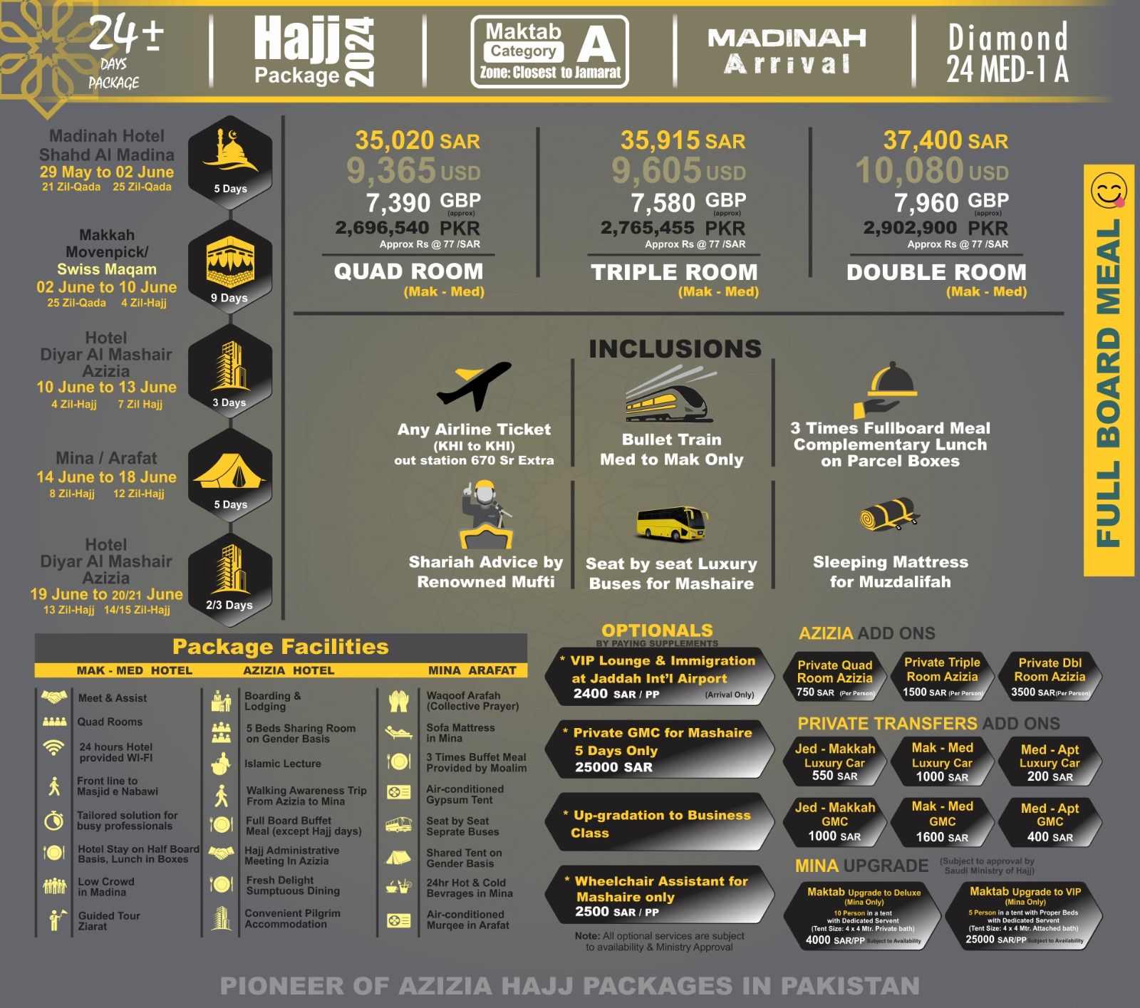 Private Hajj Package 2024 Maktab A Category 24+ Day's
