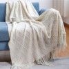 Knitted Throw Blanket (Beige)