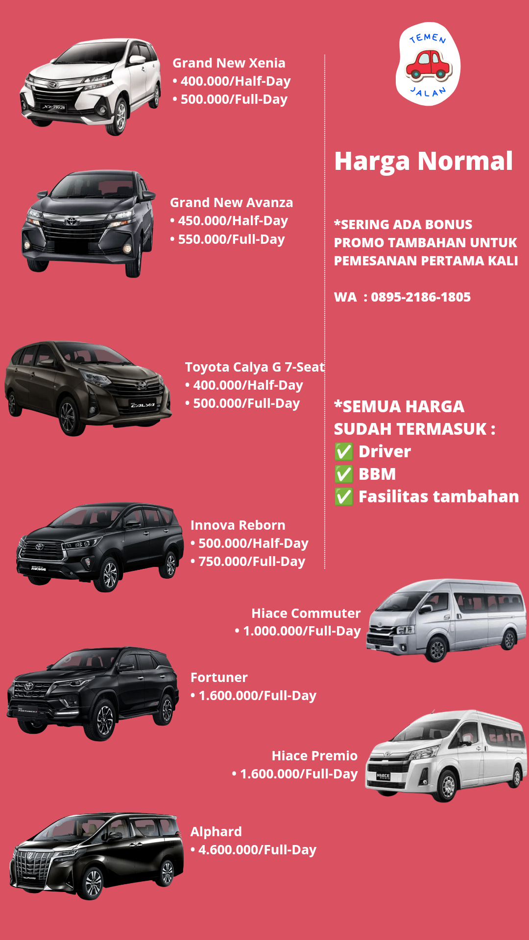 Harga Rental Sewa Mobil Banyuwangi Temenjalan