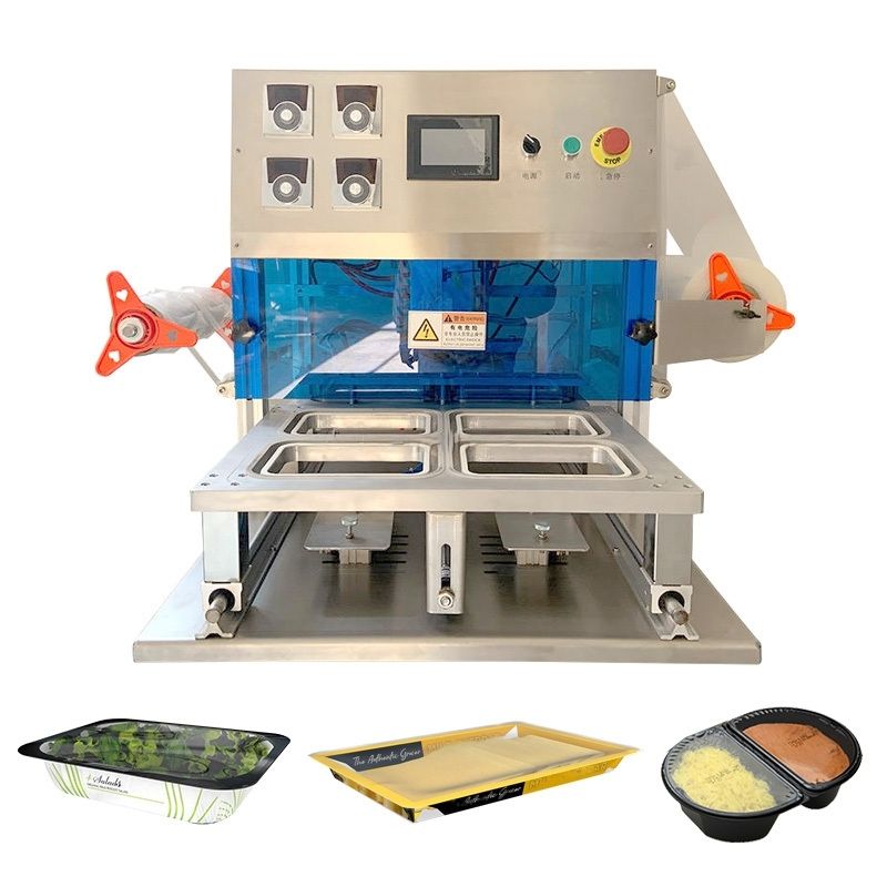 Semi-Automatic Table Pneumatic Plastic Paper Aluminum Foil Food Cup Bowl Tray Sealer Packaging Machine