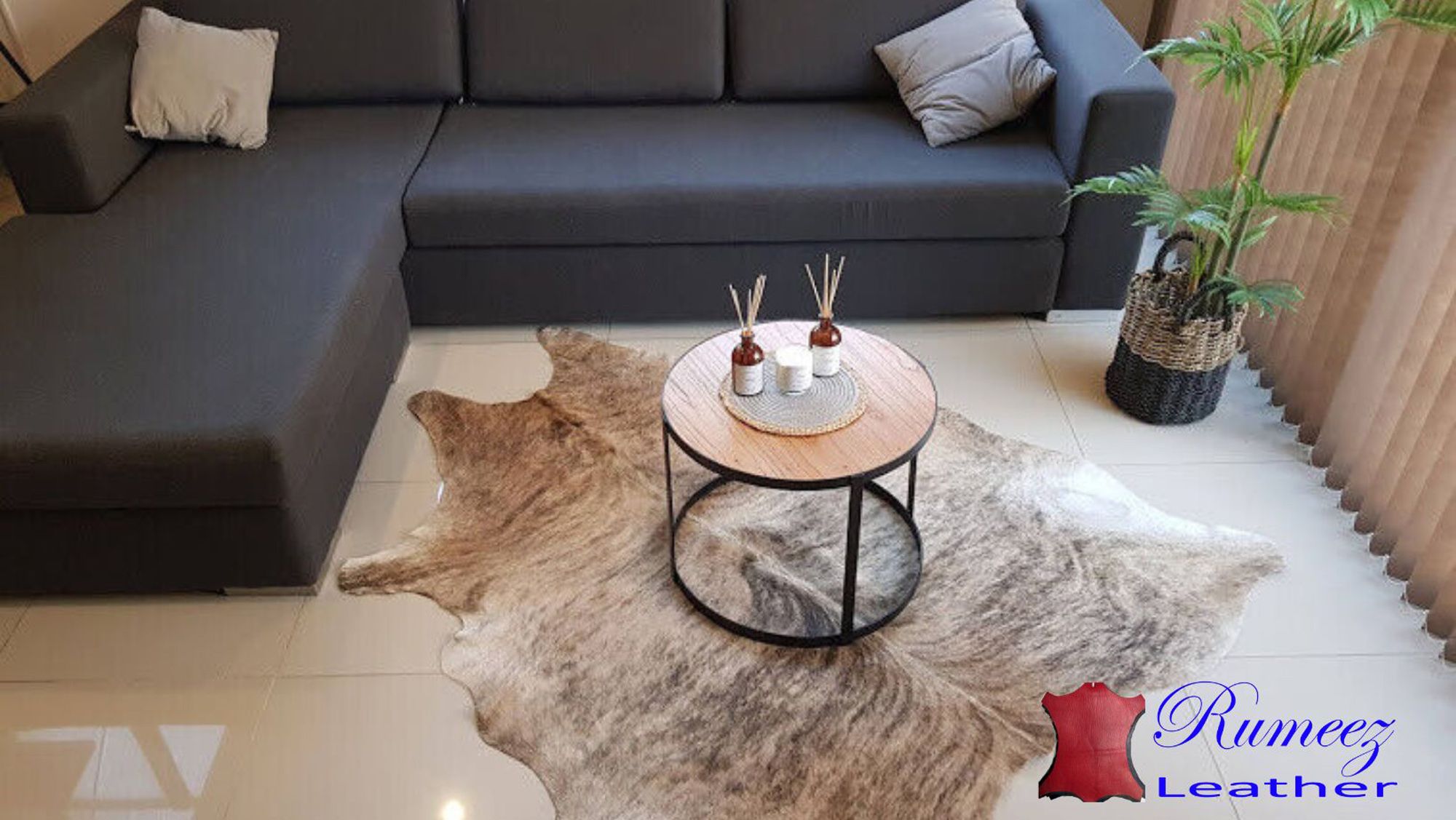 Brazilian Brown Tiger Cowhide Rug Carpet