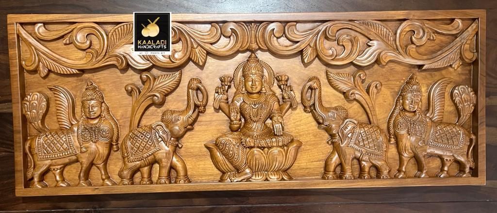 Gajalakshmi Wood Carving
