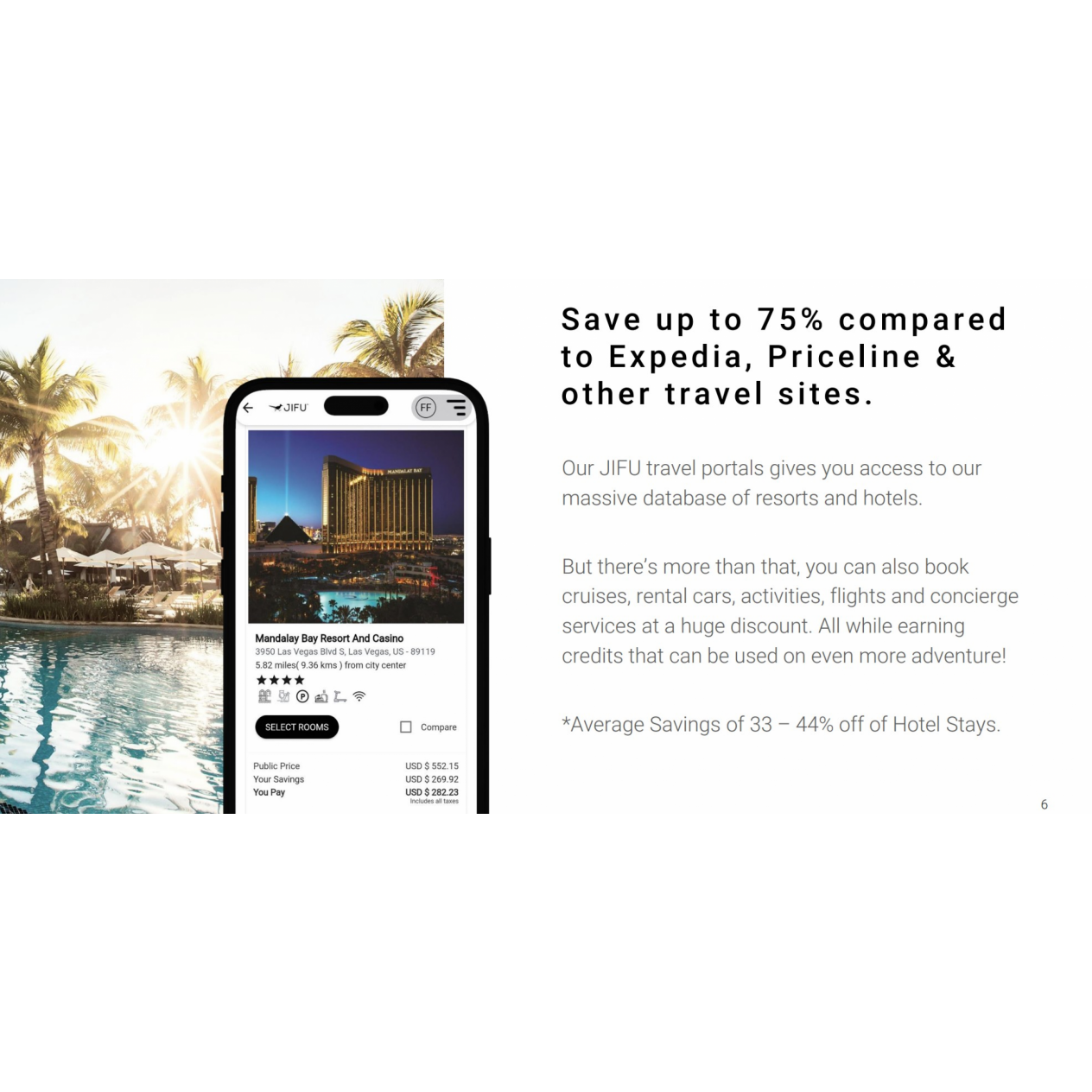 Travel - save up to 75% compared to other travel sites
