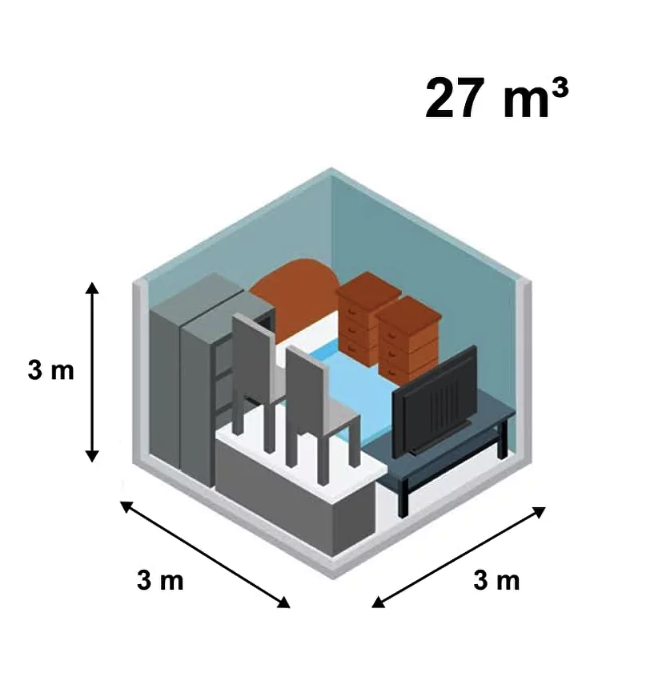 Storage in a 27 m³ block 