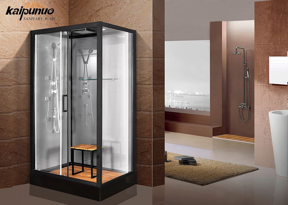Bathroom luxury black aluminum steam