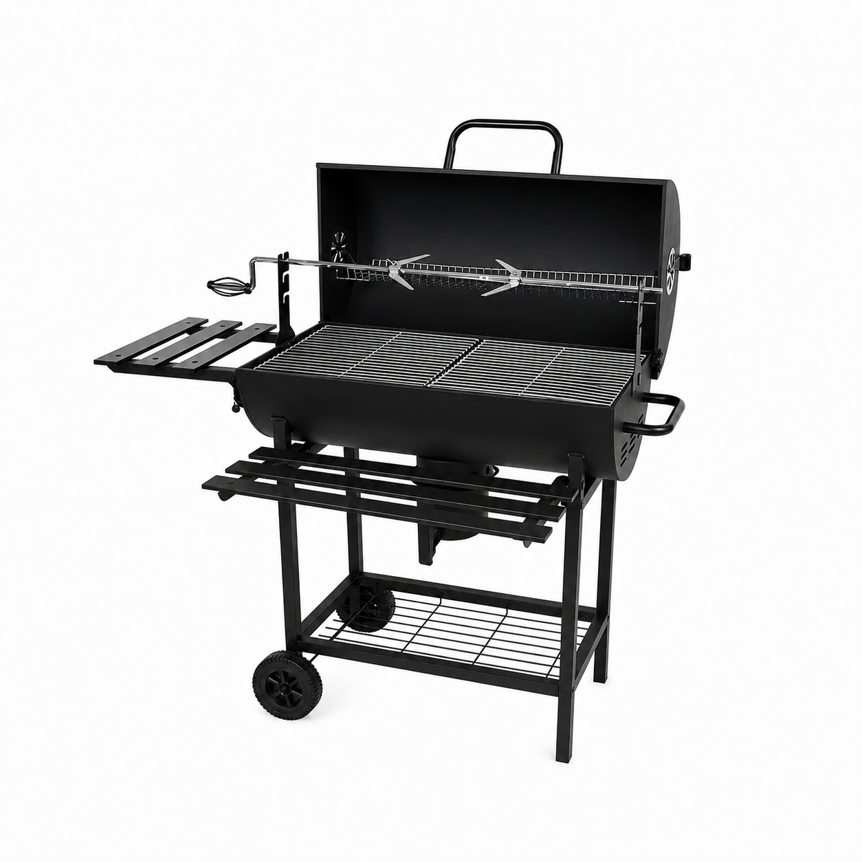 Iron Charcoal BBQ Grill with Rotisserie 
