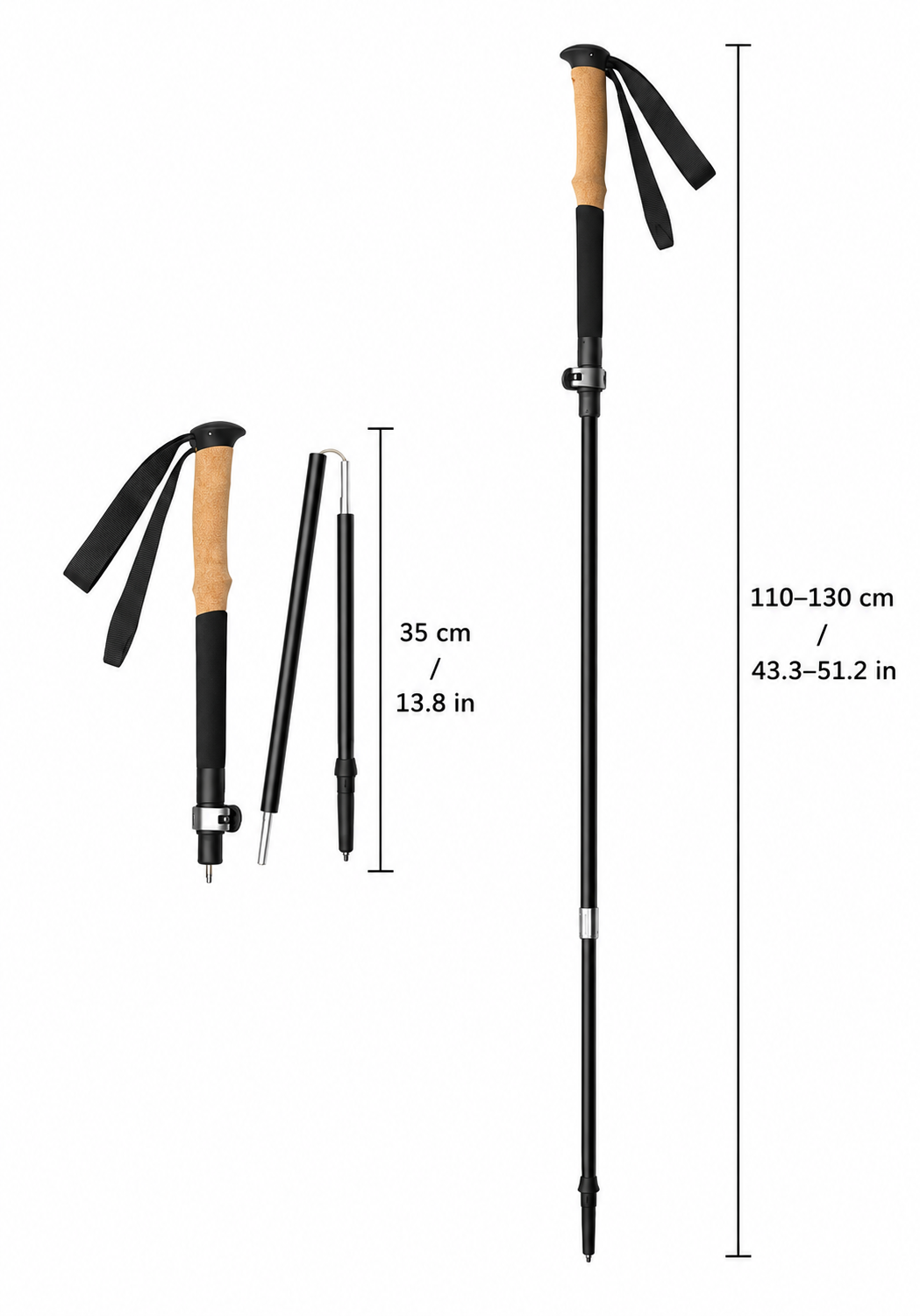 DRC-TK02 3K Carbon Fiber Multifunction Trekking Pole 