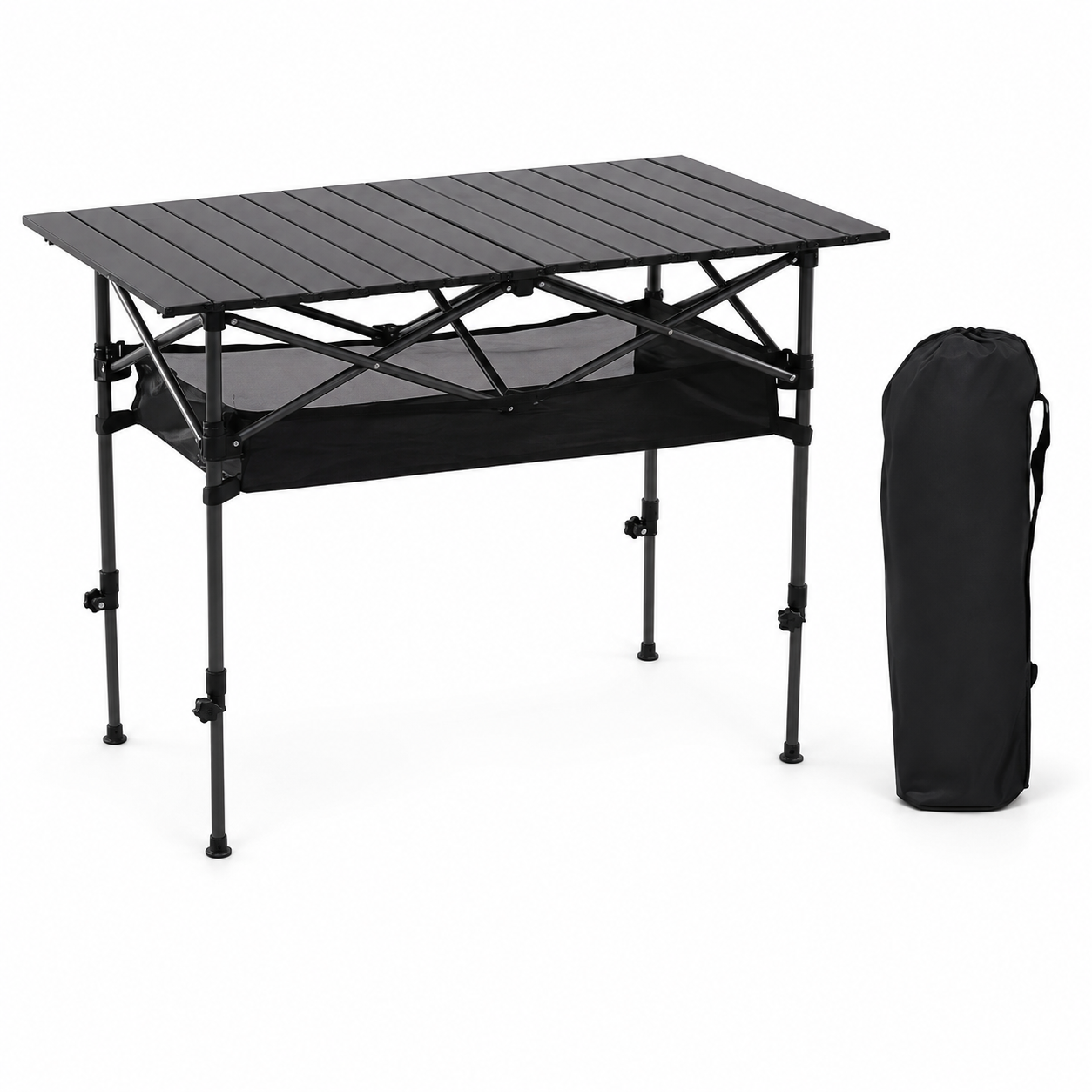 Height-Adjustable Carbon Steel Folding Camping Table 