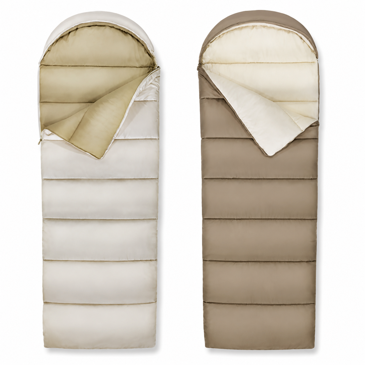 Hooded Envelope Sleeping Bag with Independent Foot Zipper