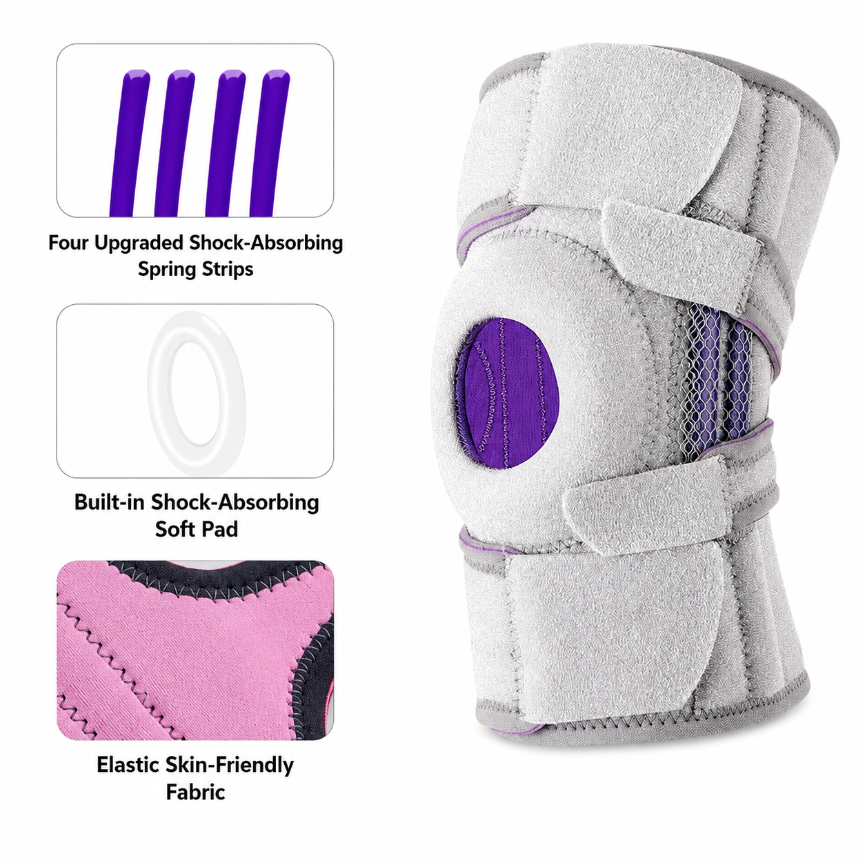Adjustable Open-Patella Knee Support Brace