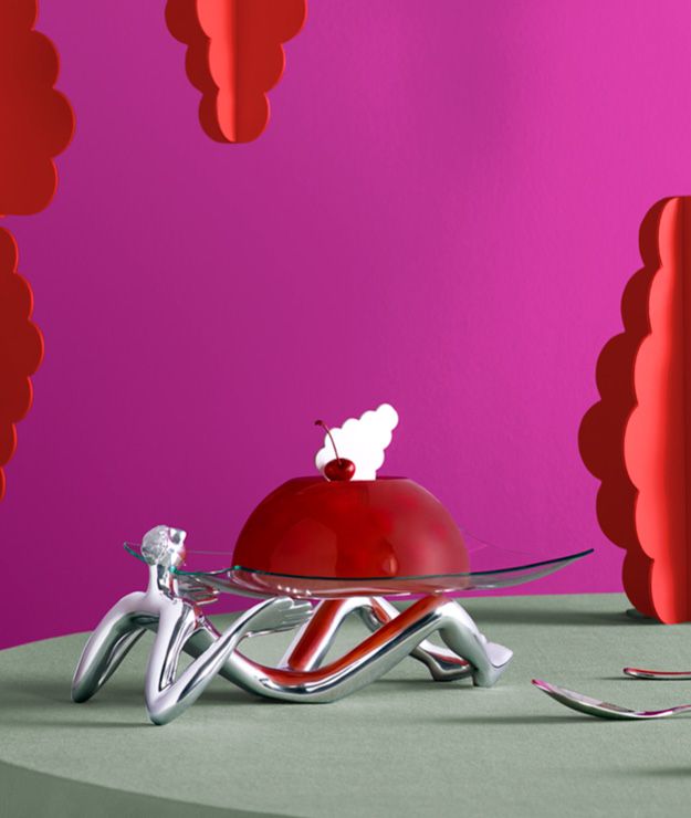 Glass Platter  and stand - on show 