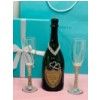 Tiffany Toasting Flutes & Dom Perignon Gift Set