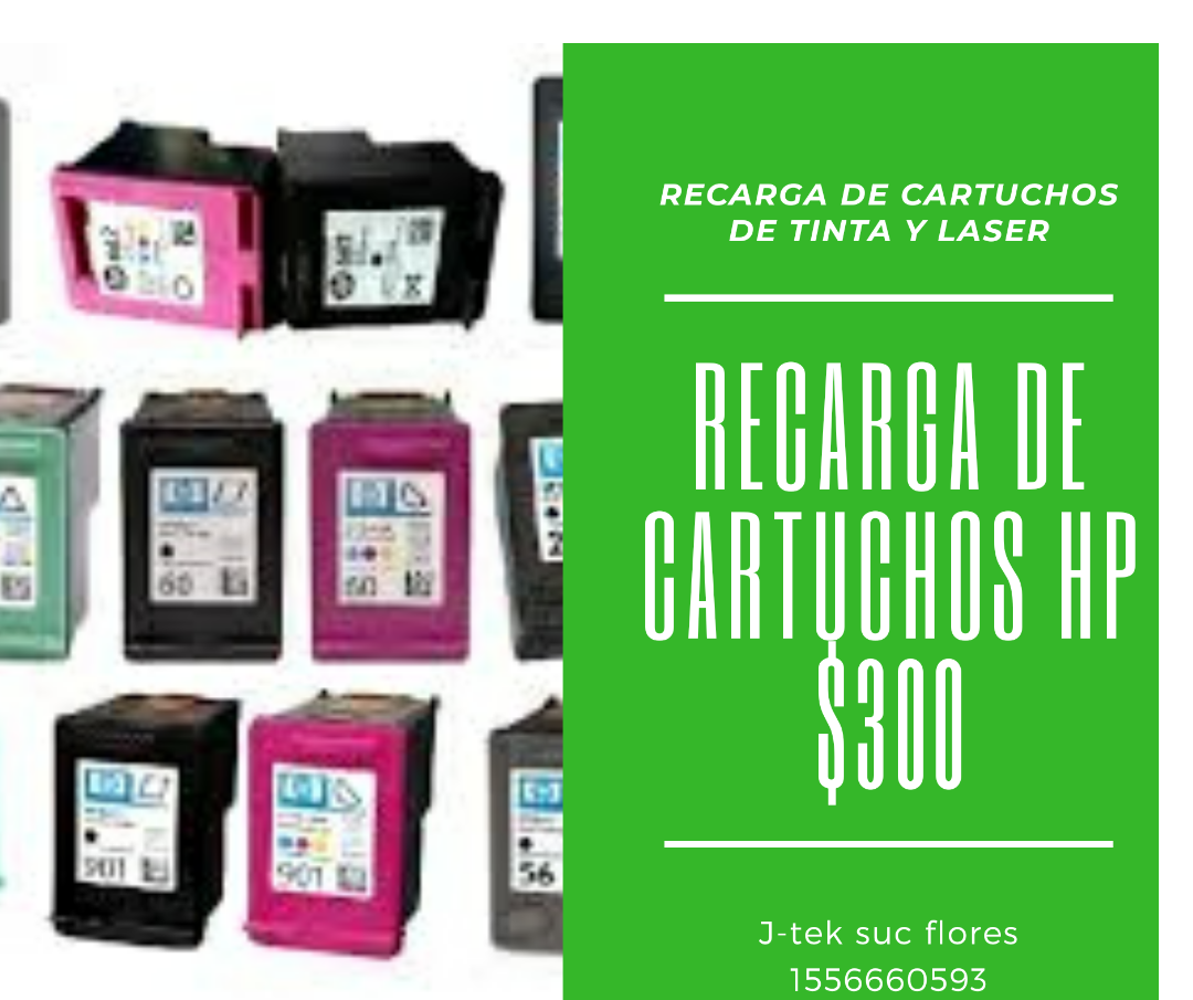 Recarga de cartuchos de Tinta Hp canon lexmark 