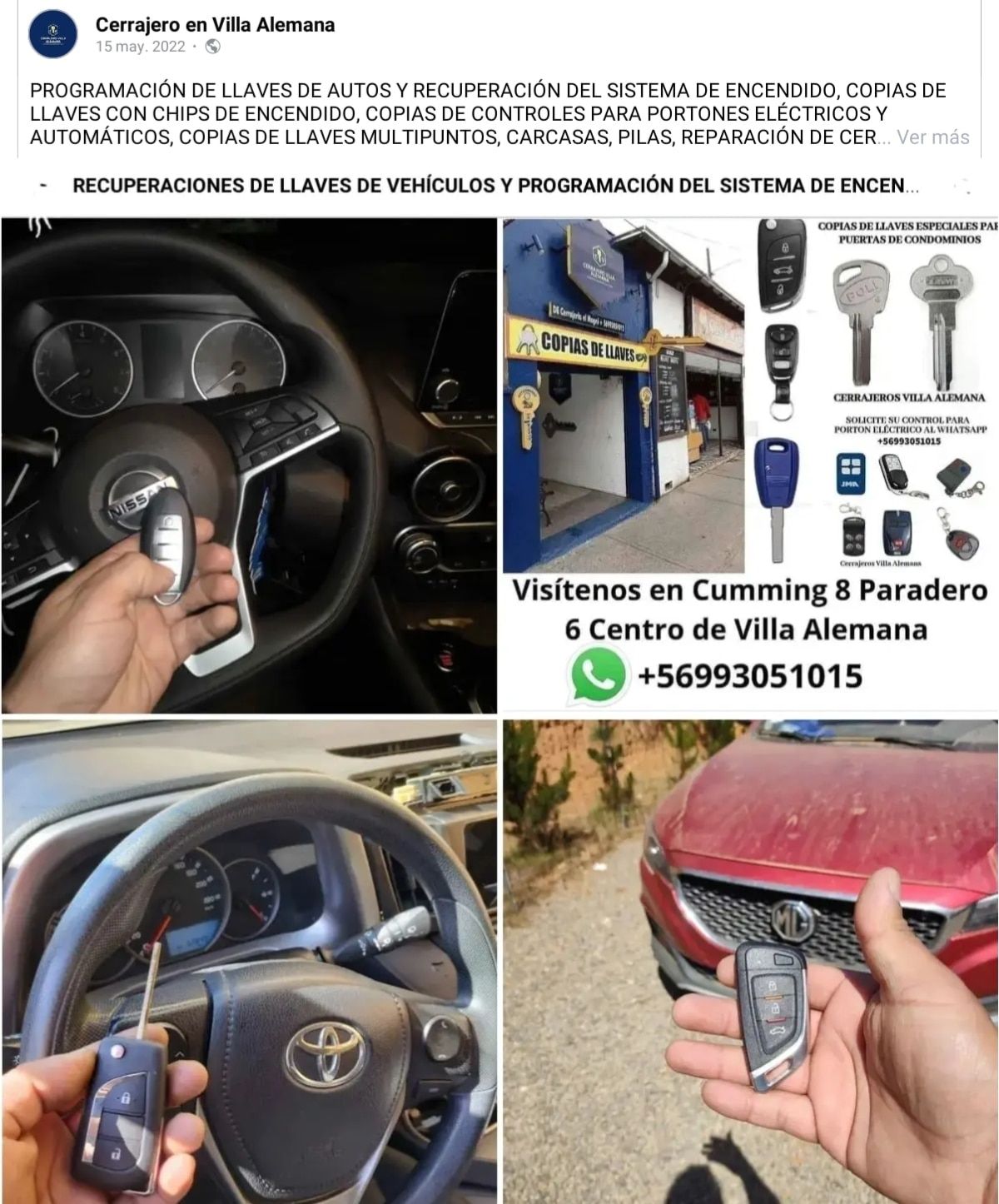 Cerrajería el Magni Programación de llaves de Vehículos en Valparaíso 